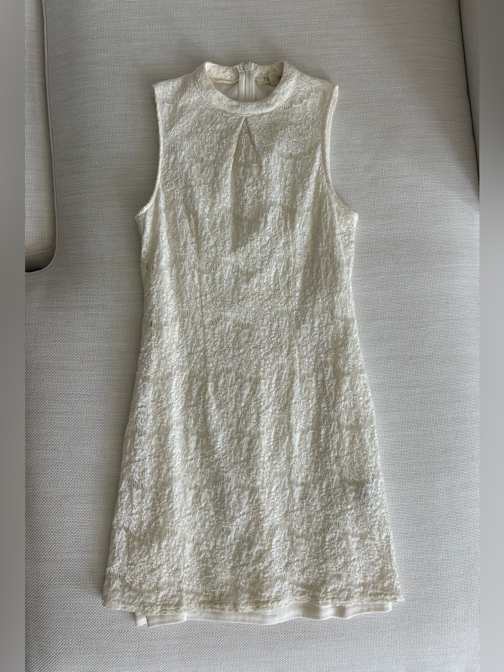 Cream Lace Sheath Dress